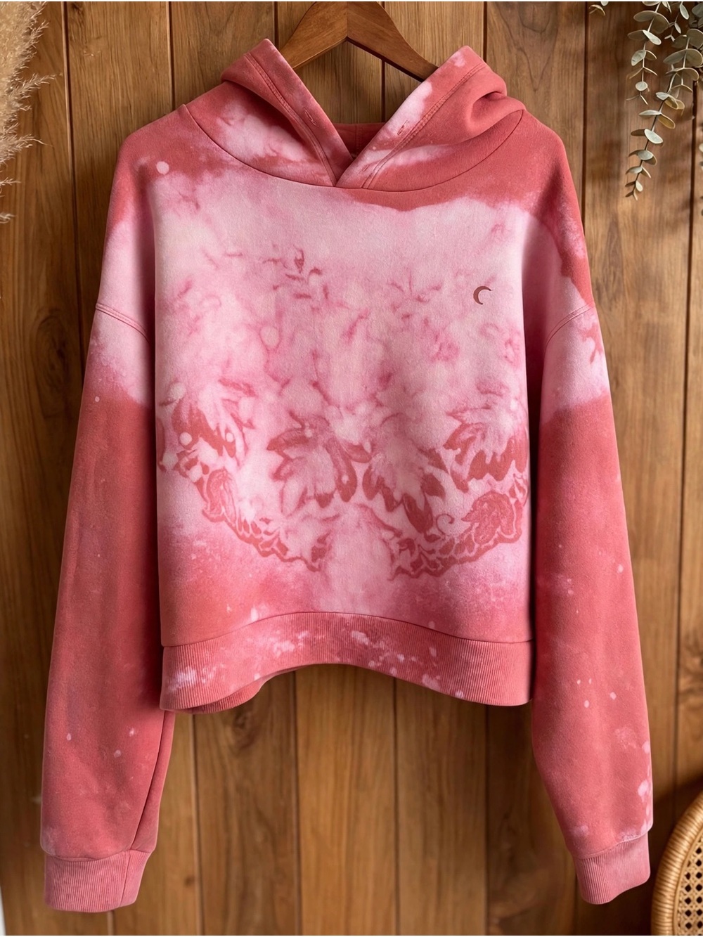 Women's Pink Tie-Dye Cropped Hoodie, made by me with Zyia sweater XXL